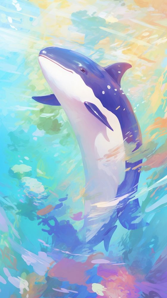 Cute orca dolphin drawing animal.