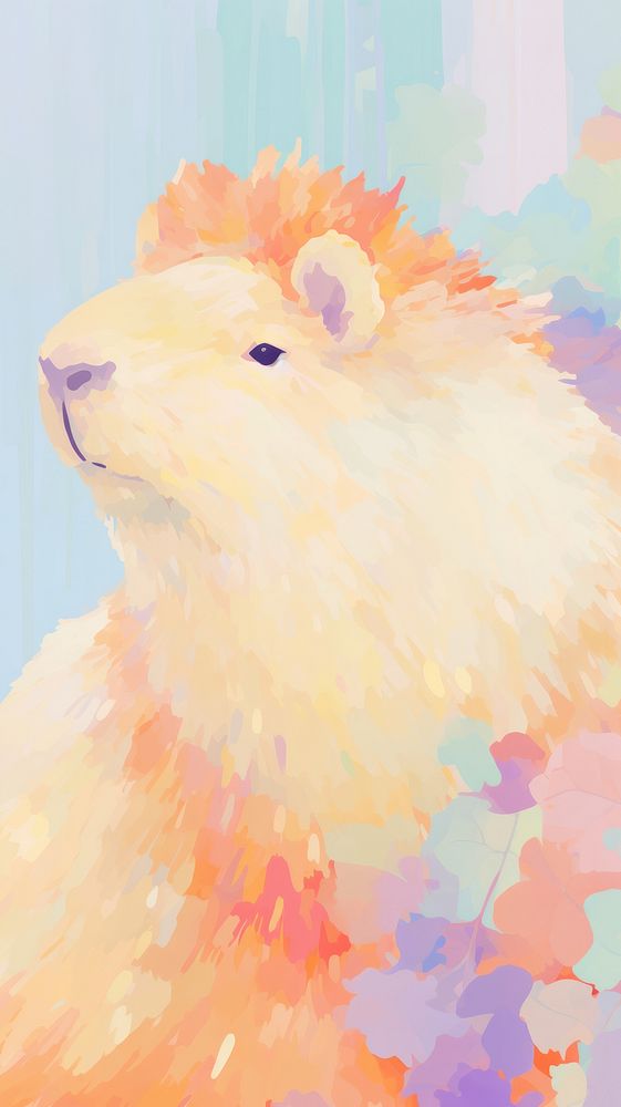 Cute capybara backgrounds painting drawing.