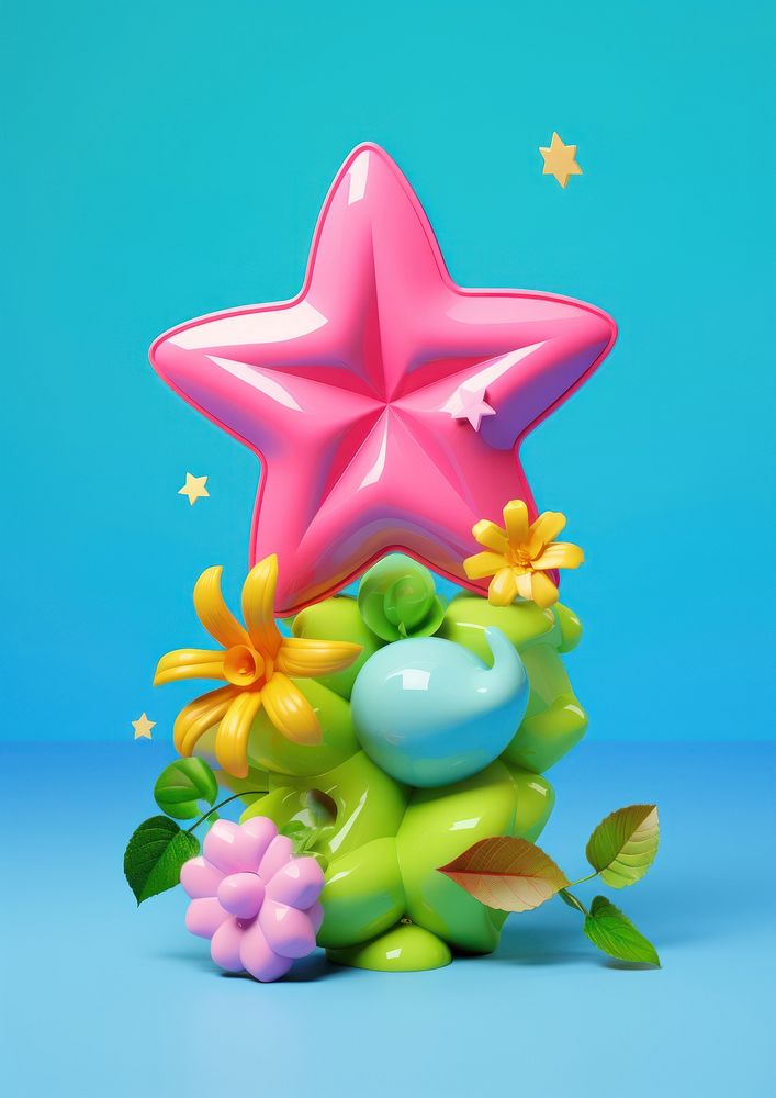 Star with flowers representation celebration creativity.