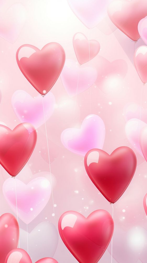 Backgrounds abstract balloon heart. AI generated Image by rawpixel.