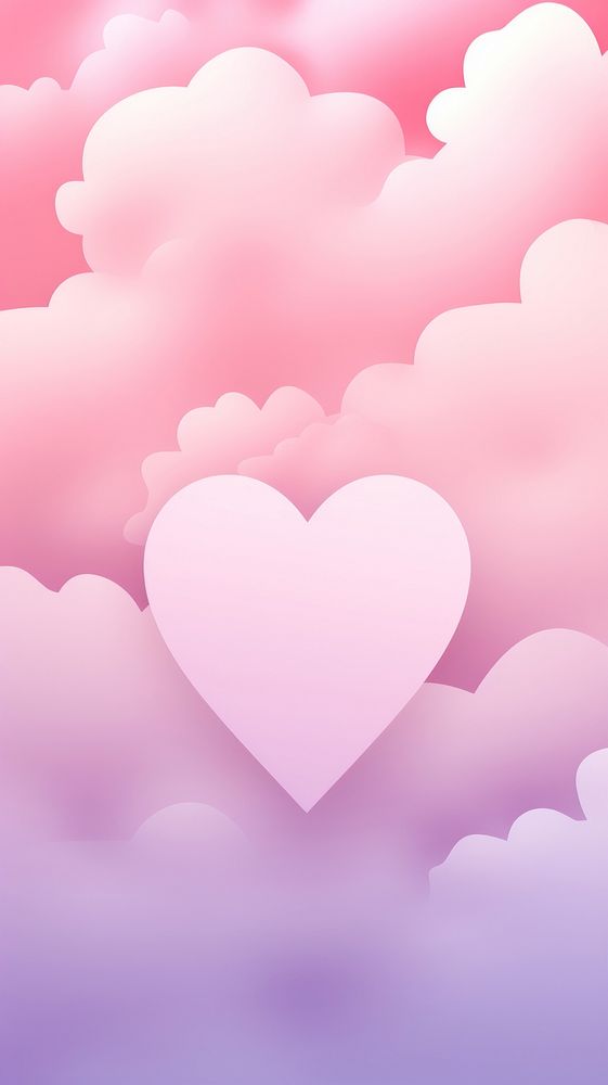 Heart and cloud backgrounds tranquility landscape. AI generated Image by rawpixel.