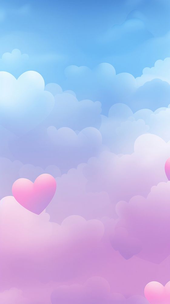 Heart and cloud backgrounds abstract outdoors. AI generated Image by rawpixel.