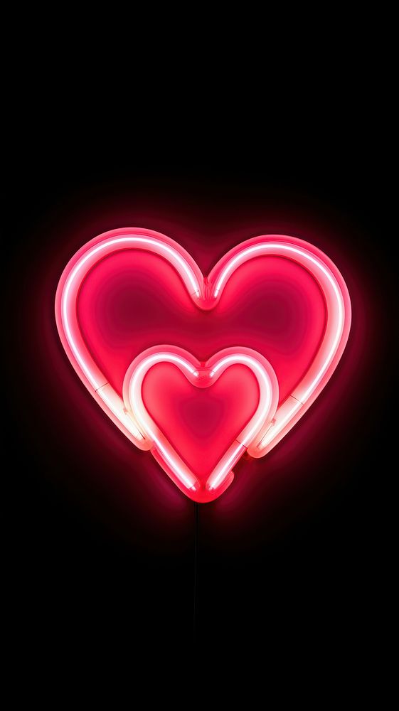 Light neon heart pink. AI generated Image by rawpixel.