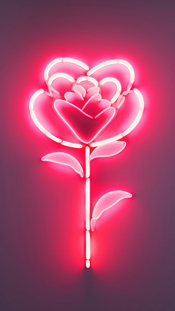 Light neon pink rose. AI generated Image by rawpixel.