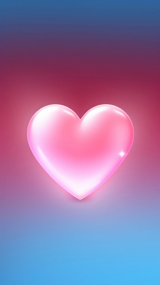 Pastel neon heart abstract red illuminated. AI generated Image by rawpixel.