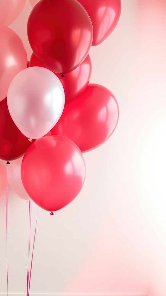 Red and pink balloons room celebration anniversary decoration. AI generated Image by rawpixel.