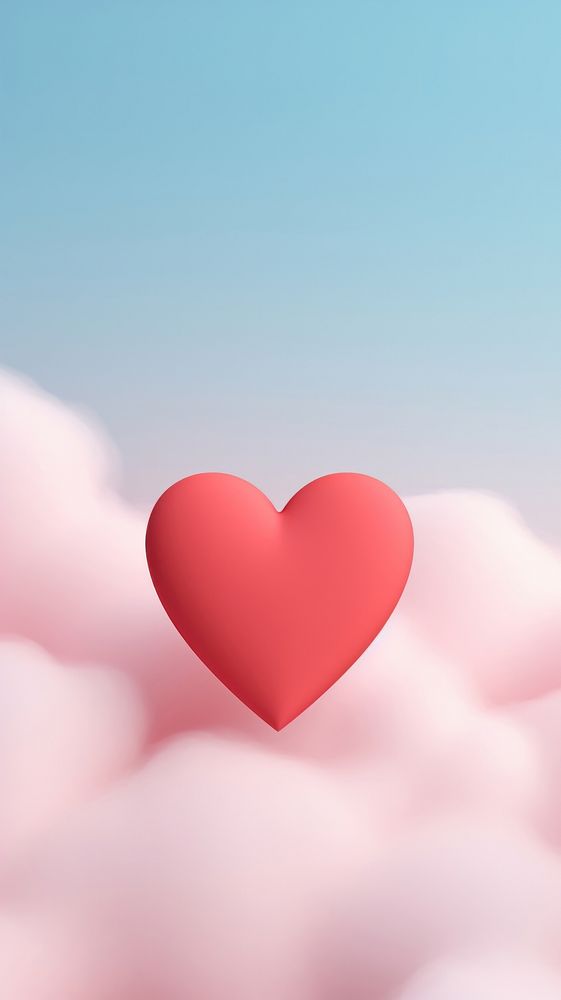 Backgrounds balloon cloud heart. AI generated Image by rawpixel.
