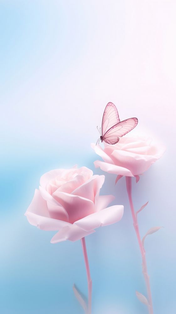 Rose butterfly flower petal. AI generated Image by rawpixel.