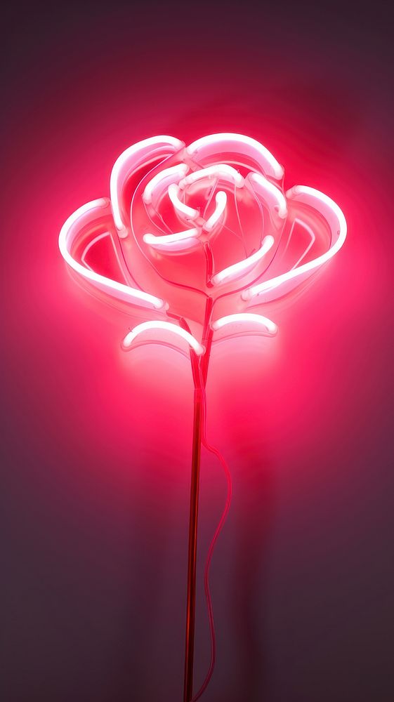 Light neon pink rose. AI | Free Photo Illustration - rawpixel