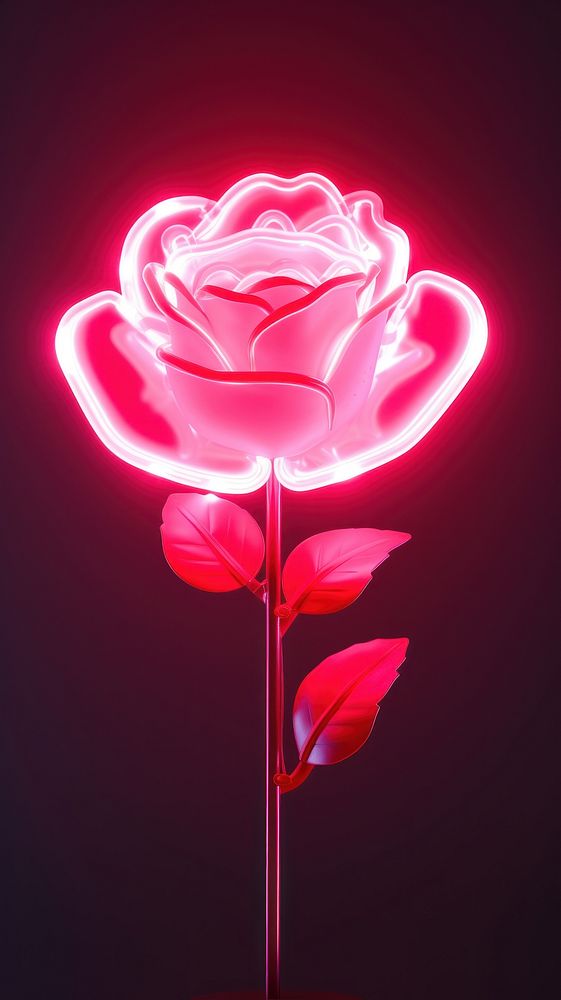 Light neon flower plant. AI generated Image by rawpixel.