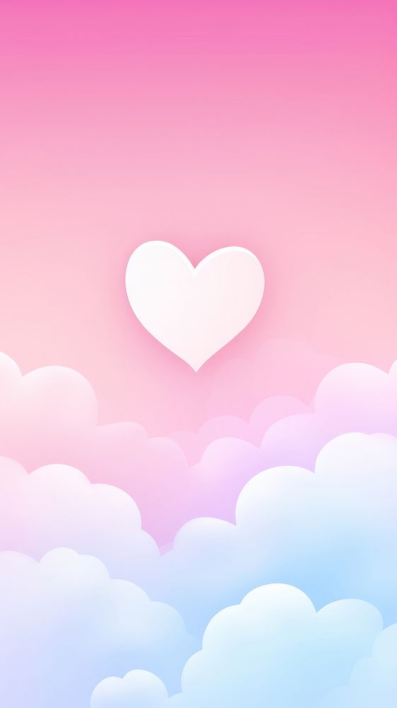 Valentine heart and cloud backgrounds tranquility landscape. AI generated Image by rawpixel.