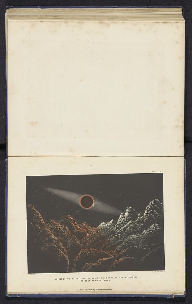 Aspect of an eclipse of the Sun by the Earth, as it would appear as seen from the Moon (c. 1870 - in or before 1873) by…