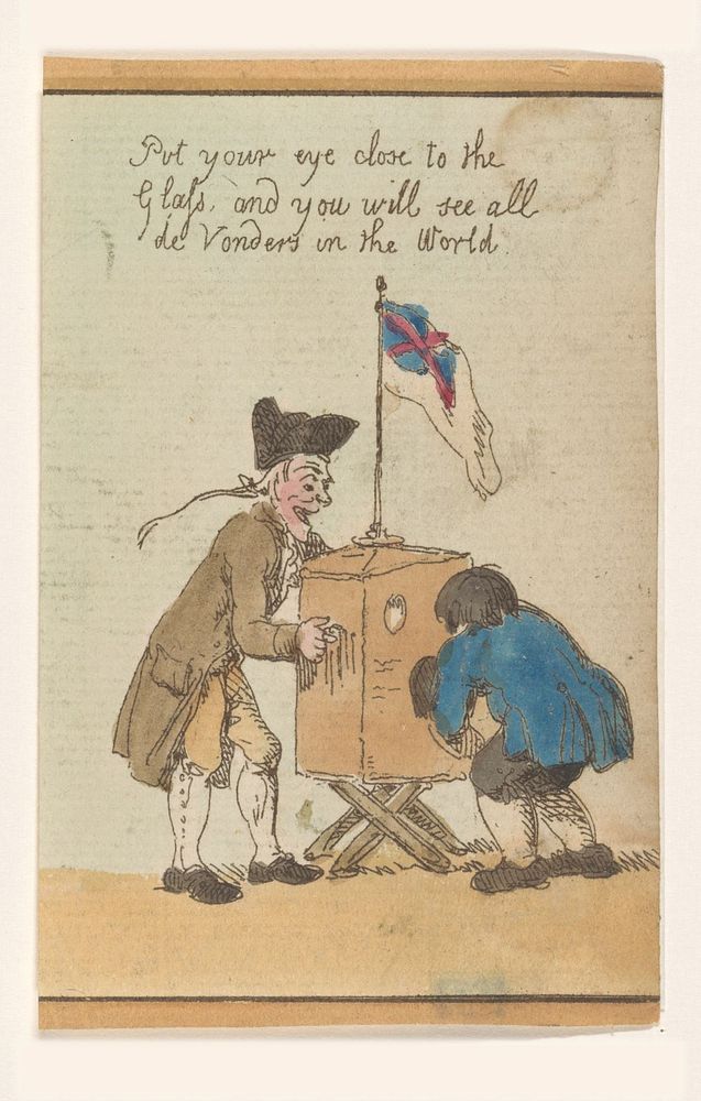 Man voor een kijkkast (1800) by Thomas Rowlandson, George Moutard Woodward and Rudolph Ackermann