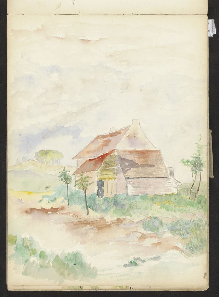 Boerderij aan een weg (c. 1913 - c. 1916) by jonkheer Johannes Ludovicus Paulus Bosch van Drakestein