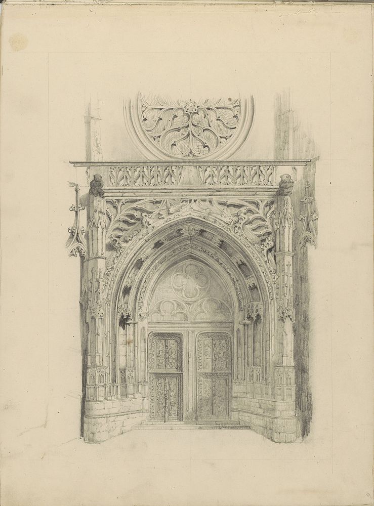 Portaal van een kathedraal (c. 1850) by Pierre Joseph Hubert Cuypers