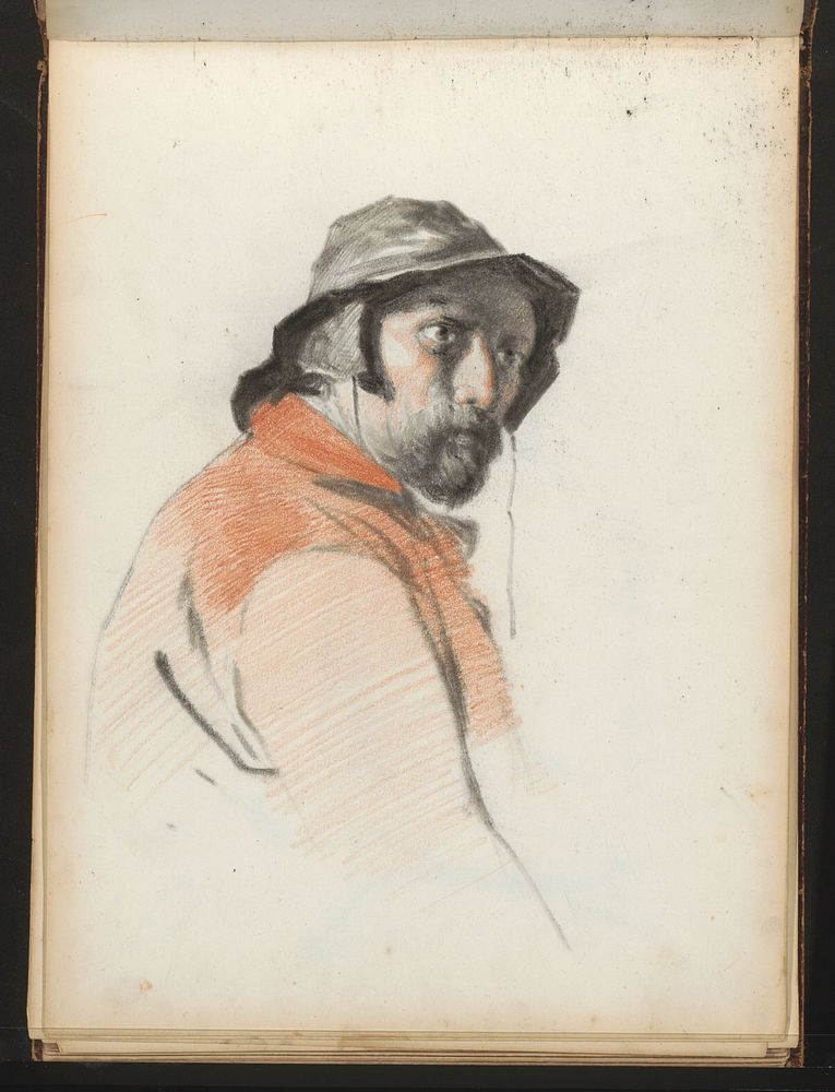 Man met een baard en hoed (1822 - 1880) by Reinier Craeyvanger