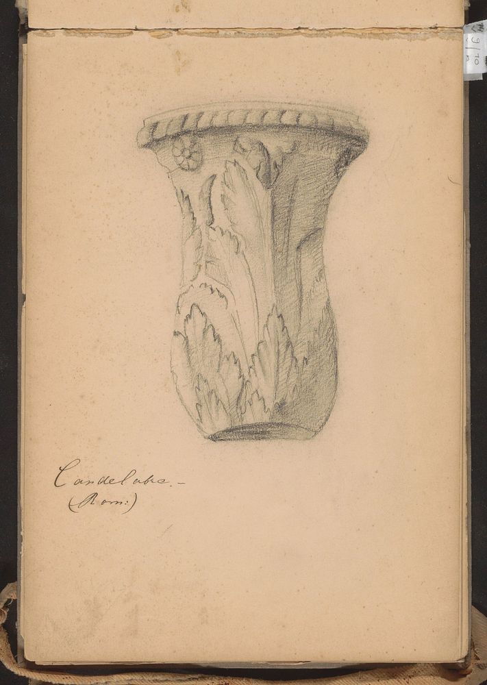 Romeins candelabrum gedecoreerd met bladeren (c. 1890 - c. 1922) by Johanna van de Kamer