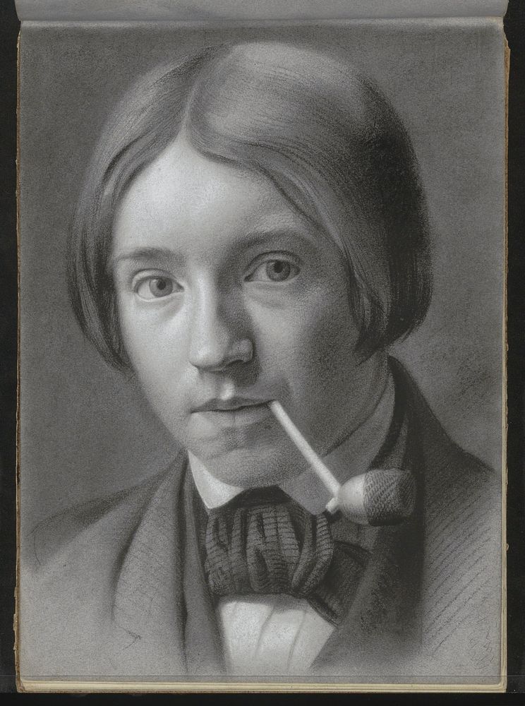 Portret van een jonge man met pijp (c. 1840) by Sybrand Altmann