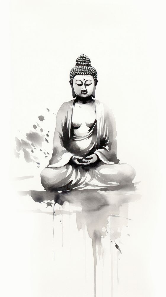 Buddha drawing sketch adult.