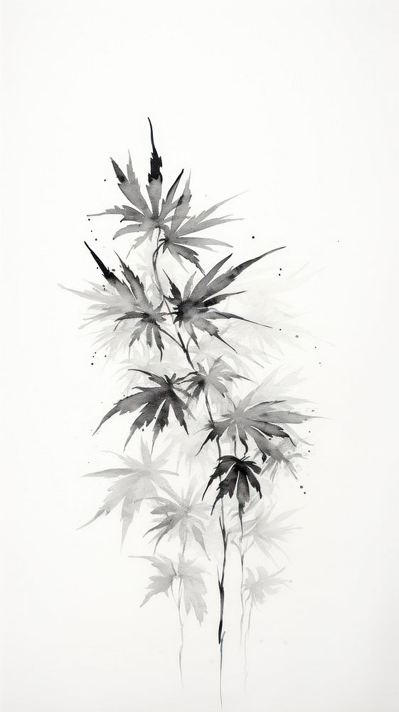 Cannabis bud drawing sketch plant.