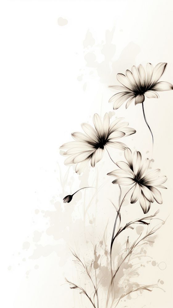 Daisy flower backgrounds pattern drawing.