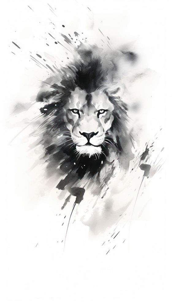 Lion roar drawing mammal animal.