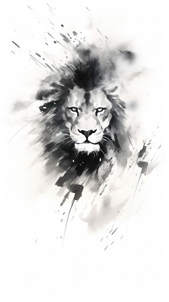 Lion roar drawing mammal animal Free Photo Illustration rawpixel