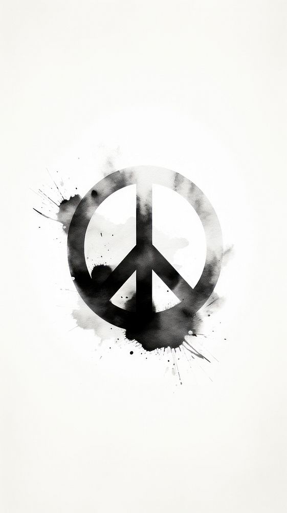 Peace sign white logo creativity.