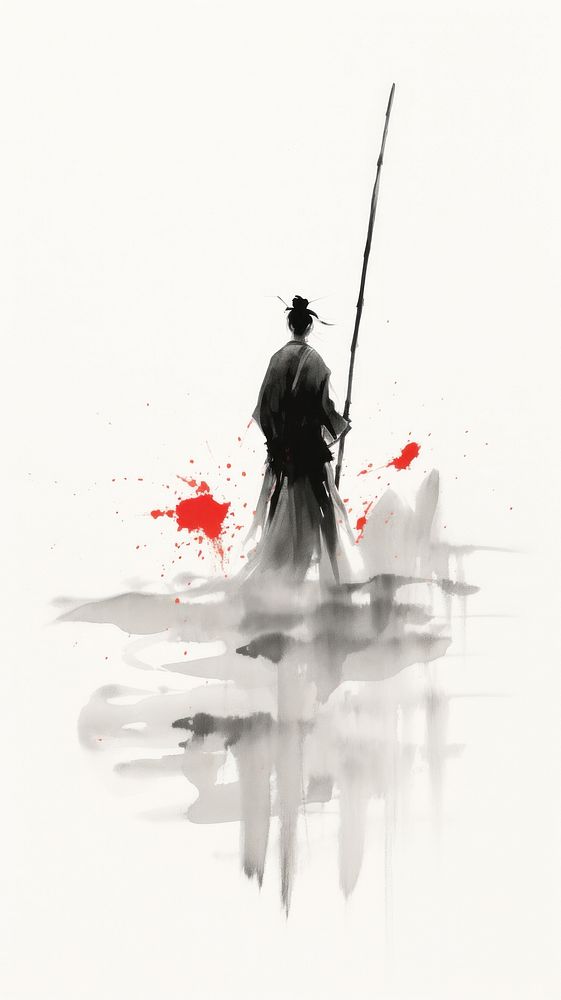 Samurai adult water ink.