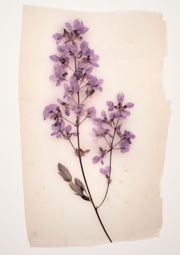 Real Pressed a lilac flower lavender blossom.