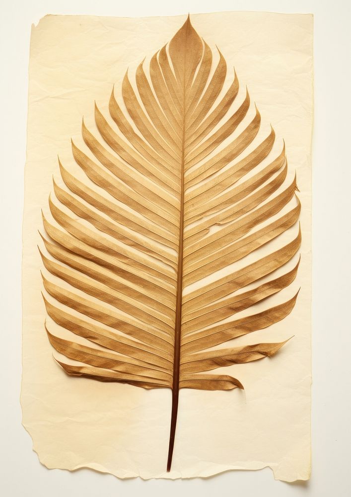 Real Pressed a palm leaf plant paper art.