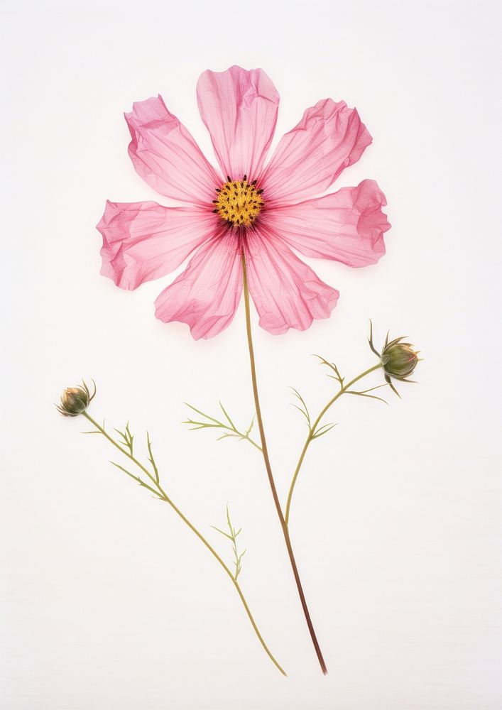 Real Pressed a pink cosmos flower blossom petal.