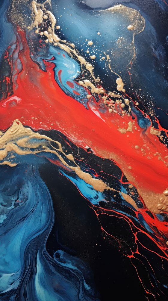 Acrylic pouring art abstract painting nature.