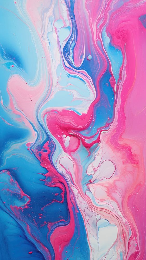 Acrylic pouring art abstract painting pink.