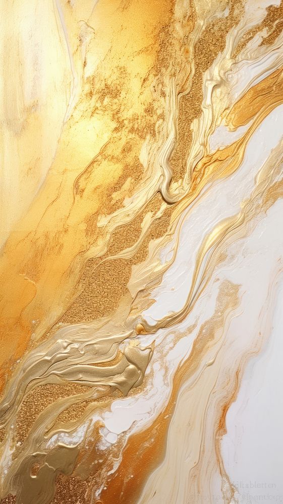 Acrylic pouring art abstract marble gold.