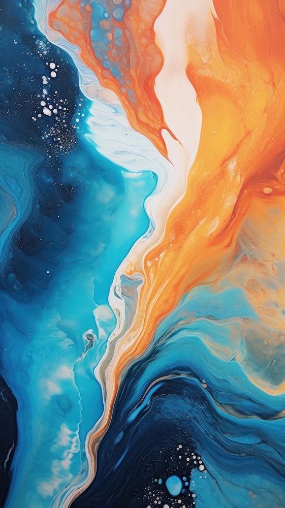 Acrylic pouring art abstract painting nature.