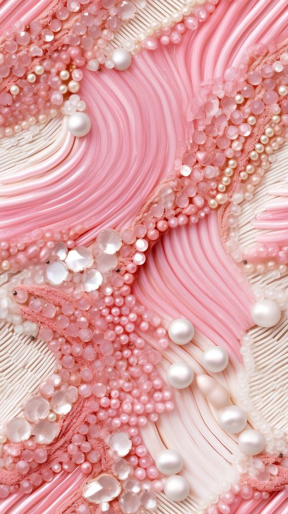 Stripes pattern jewelry pearl pink.