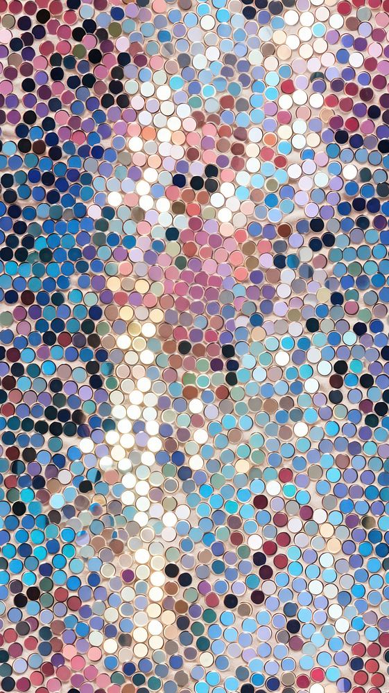 Checkered dot pattern glitter mosaic tile.