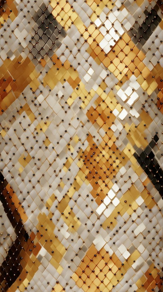 Argyle pattern mosaic yellow tile.