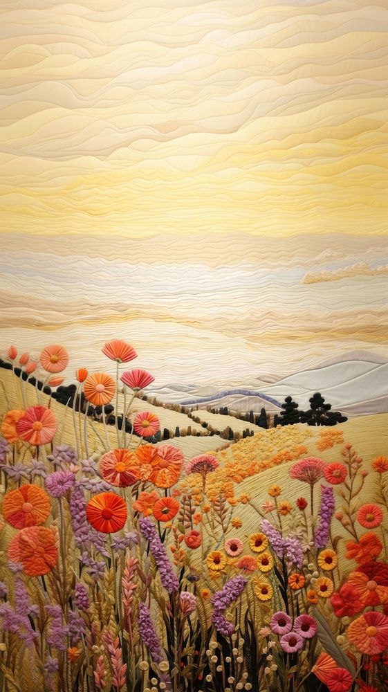 Flower landscape outdoors painting pattern.