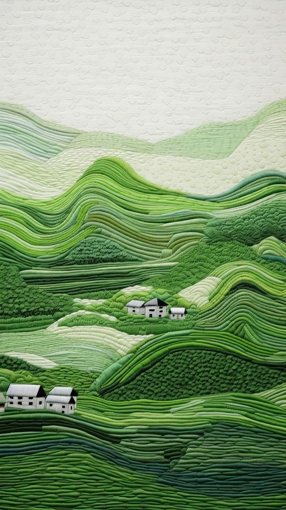 Rice field landscape agriculture nature green.