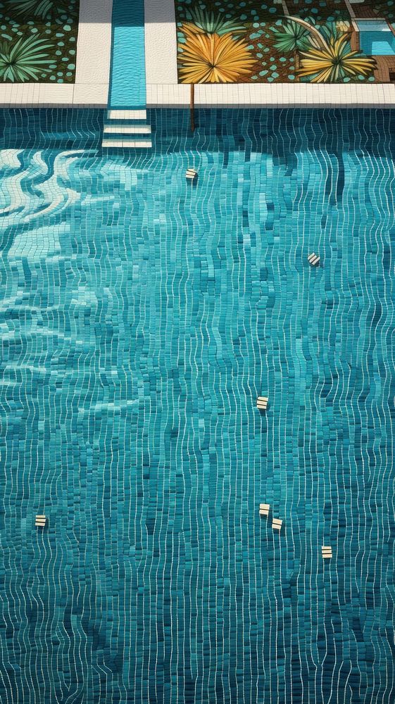 Embroidery of swimming pool outdoors backgrounds reflection.