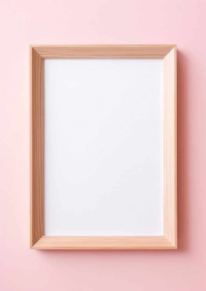 Wood empty frame backgrounds pink wall.