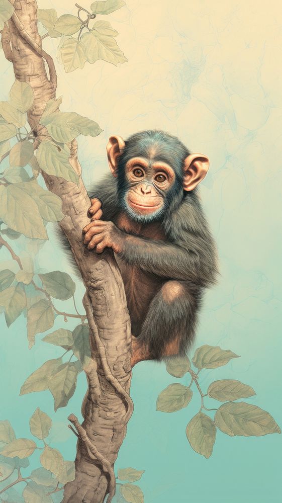 Wallpaper chimpanzee wildlife monkey animal.