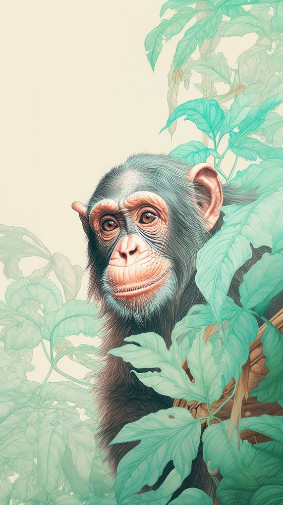 Wallpaper chimpanzee wildlife animal monkey.