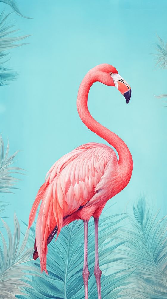 Wallpaper on flamingo animal bird beak.