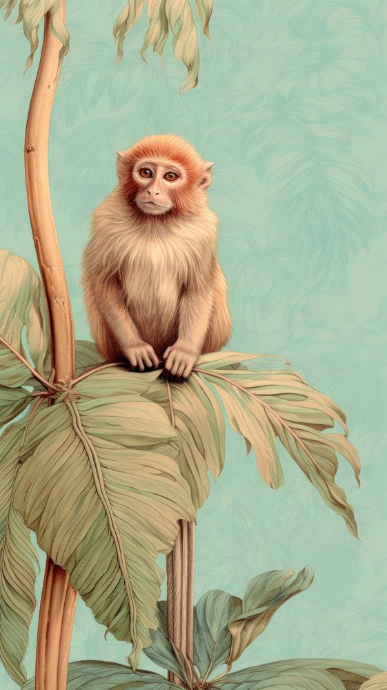 Wallpaper on monkey wildlife animal mammal.