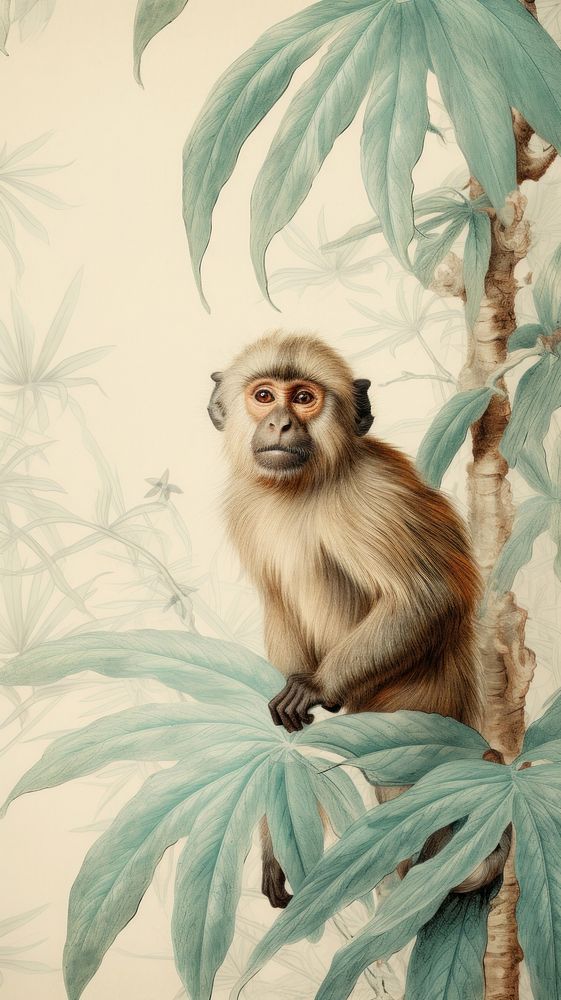 Wallpaper on monkey wildlife animal mammal.