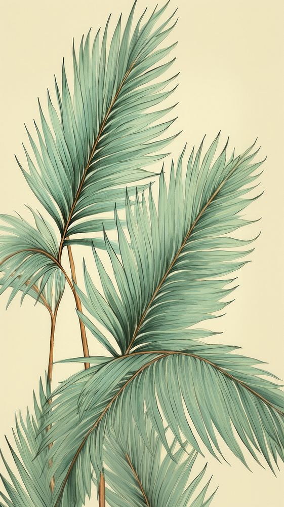 Wallpaper on palm leaf drawing sketch backgrounds.