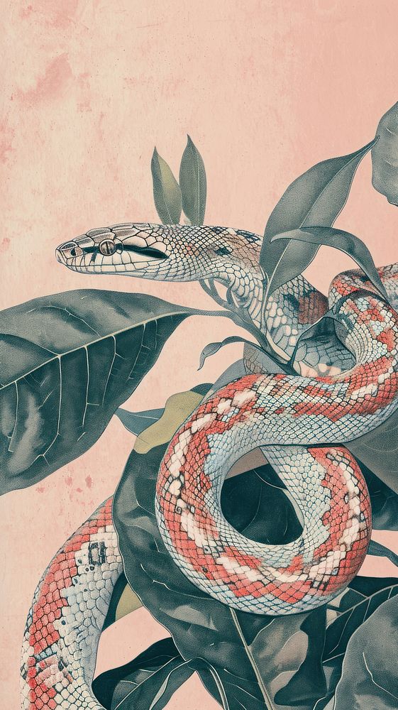 Wallpaper snake reptile drawing sketch.